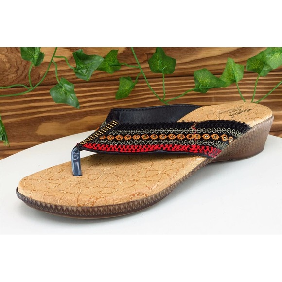 Himalaya Sz 41 M Black‎ Flip Flop Fabric Women Sandals - Picture 1 of 12